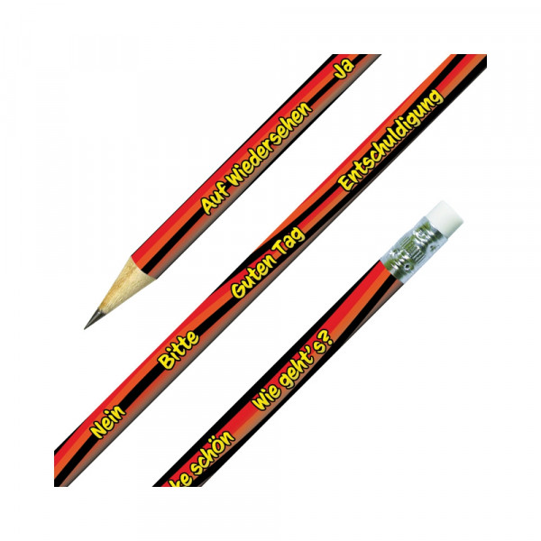 German Phrase School Pencils – Pack of 12 | Fun Classroom Gift